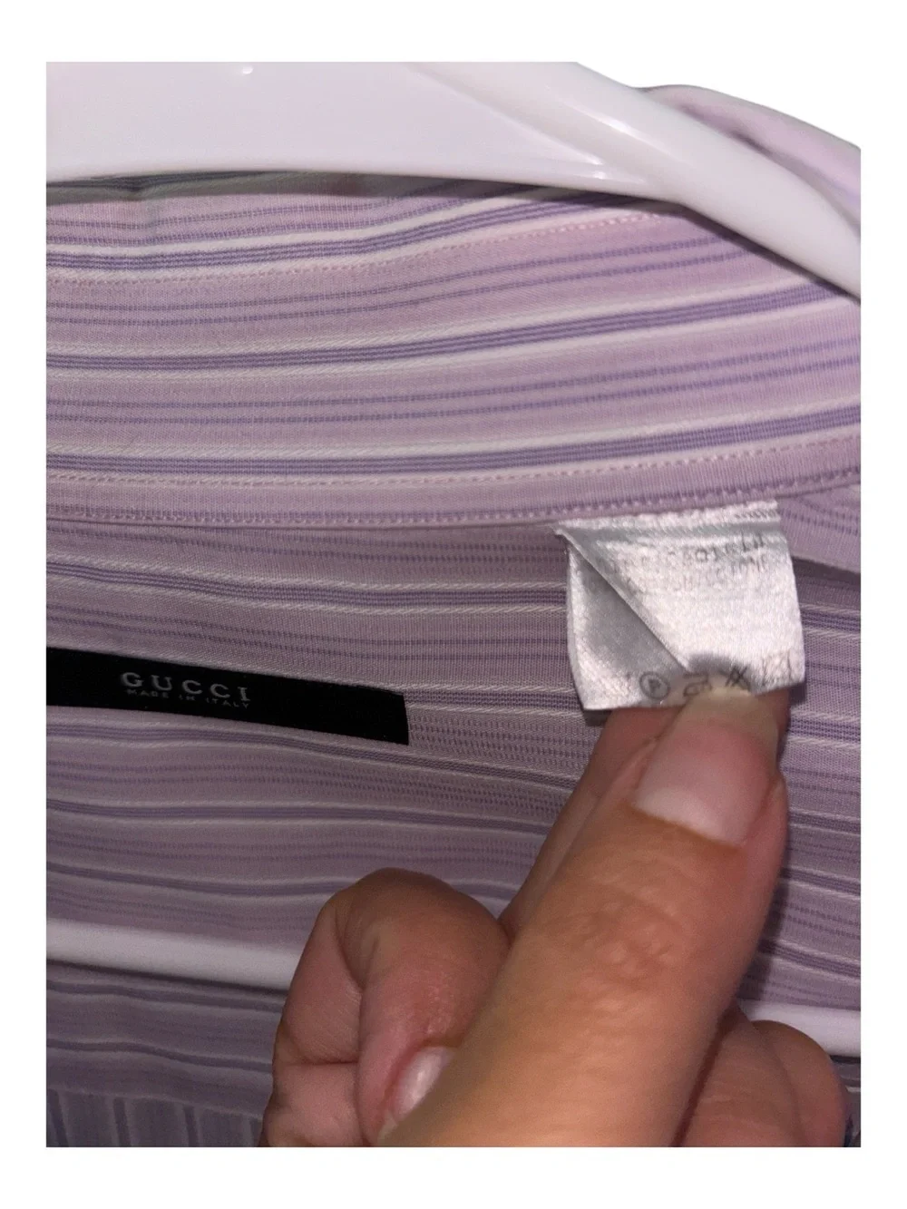 Gucci Lavender & White Striped Dress Shirt